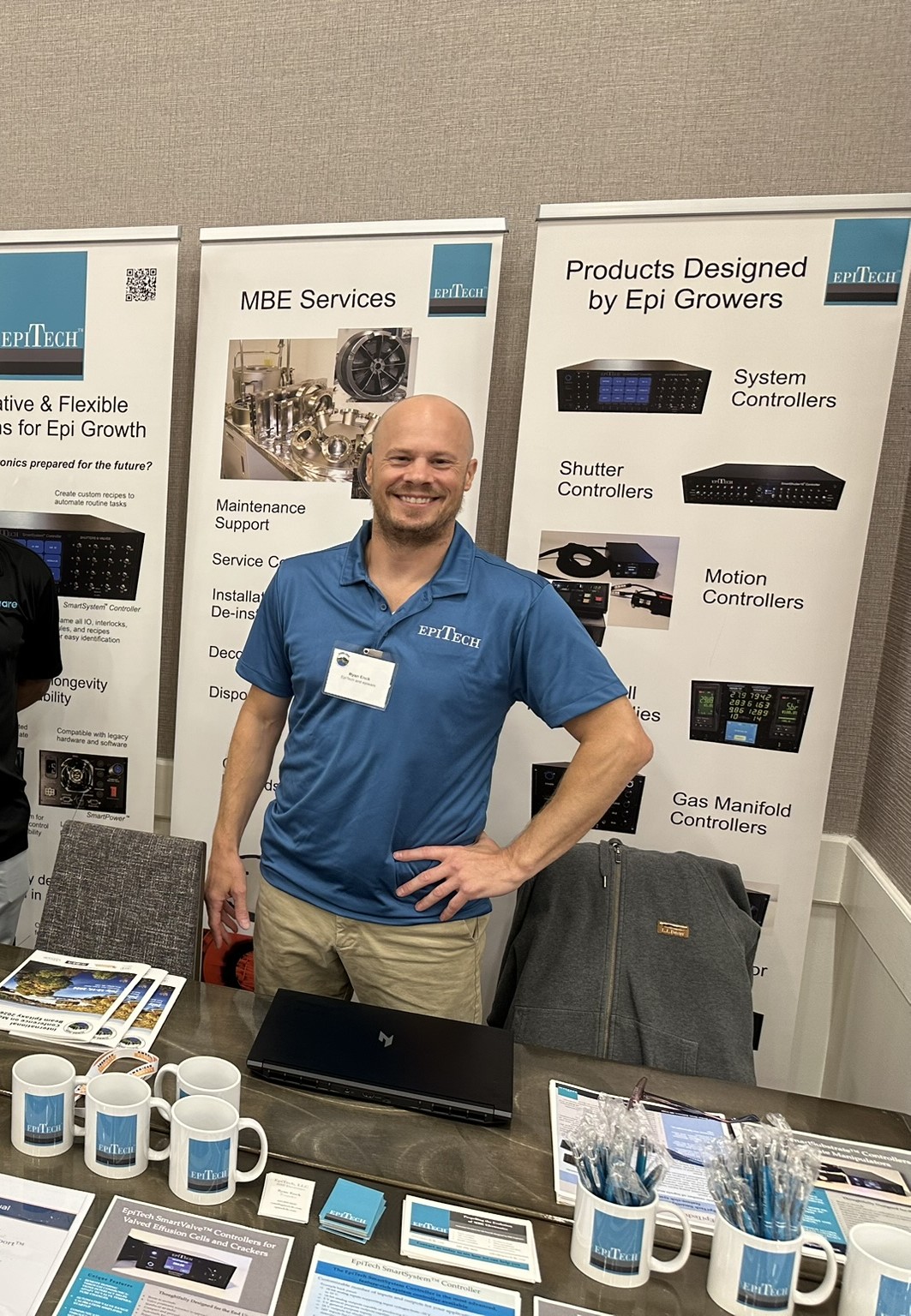 Ryan Enck at the EpiTech exhibit booth
